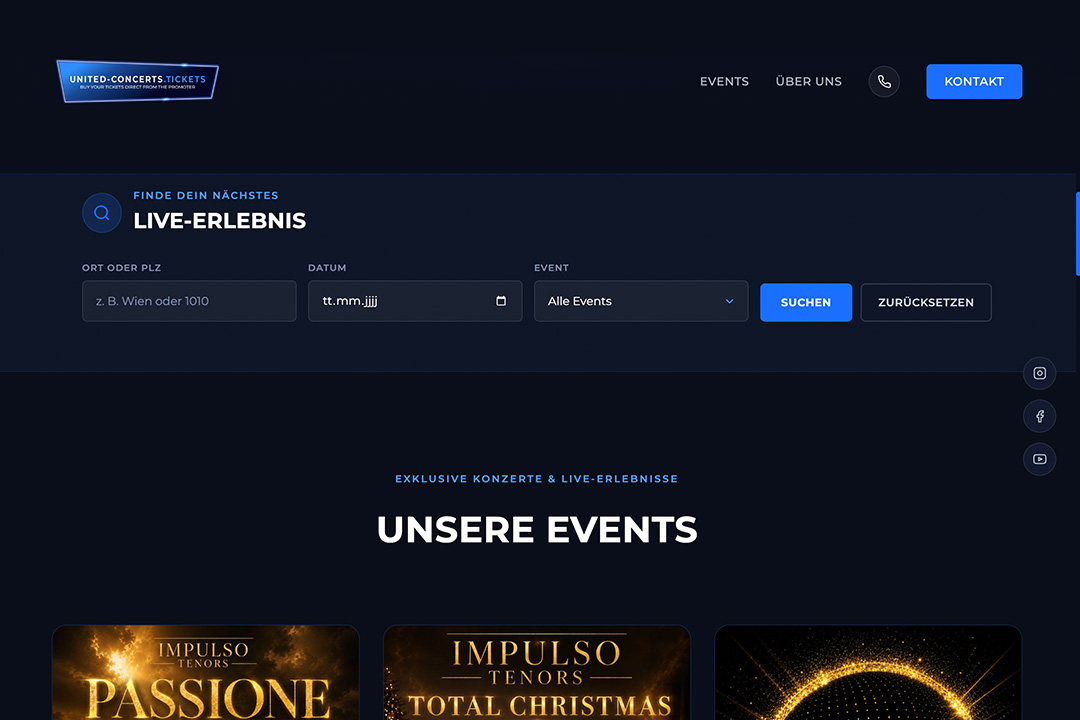 United Concerts — Event-Übersicht